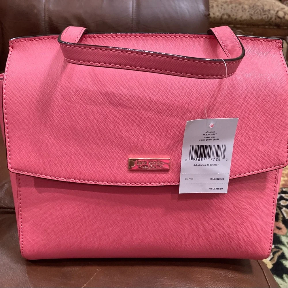 NWT Kate Spade Purse w/free clutch-warm guava